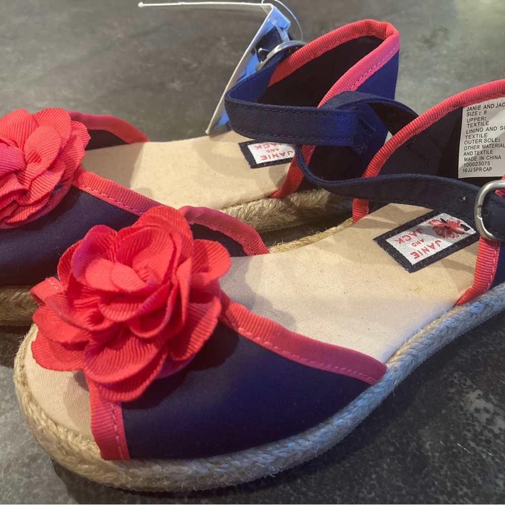Janie and jack espadrilles sandals - NWT Sz 8 (girls/toddlers).